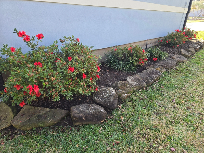 Flower bed installation Cedar Creek Lake TX